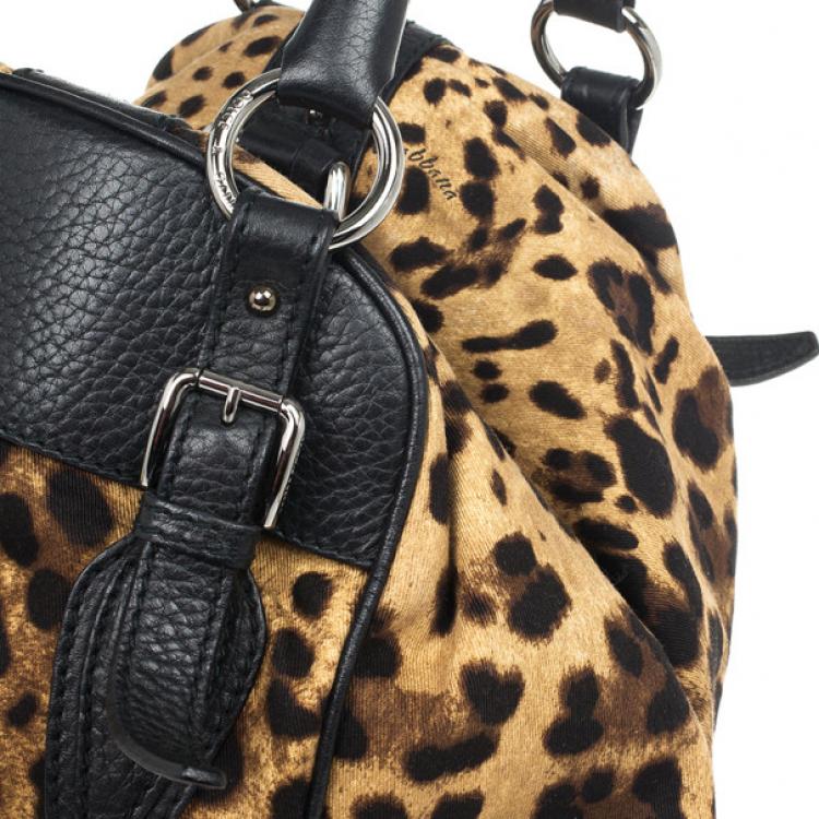 Pre Owned Dolce and Gabbana 'Animalier' Duffel Satchel Handbag