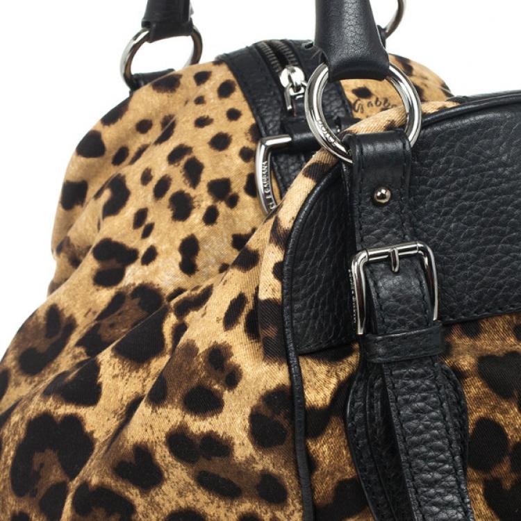 Pre Owned Dolce and Gabbana 'Animalier' Duffel Satchel Handbag