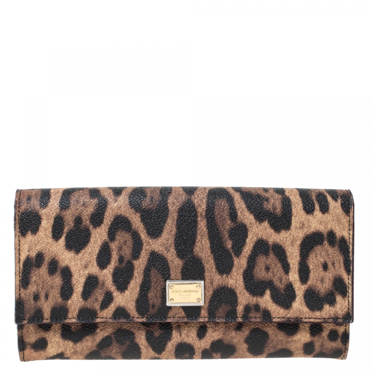 Women's Leopard Print Leather Wallet by Dolce & Gabbana