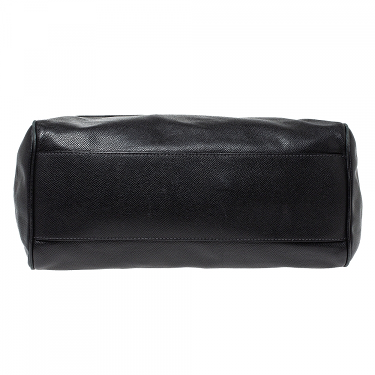 Pre Owned Dolce & Gabbana Black Leather Large Miss Sicily Top Handle Bag