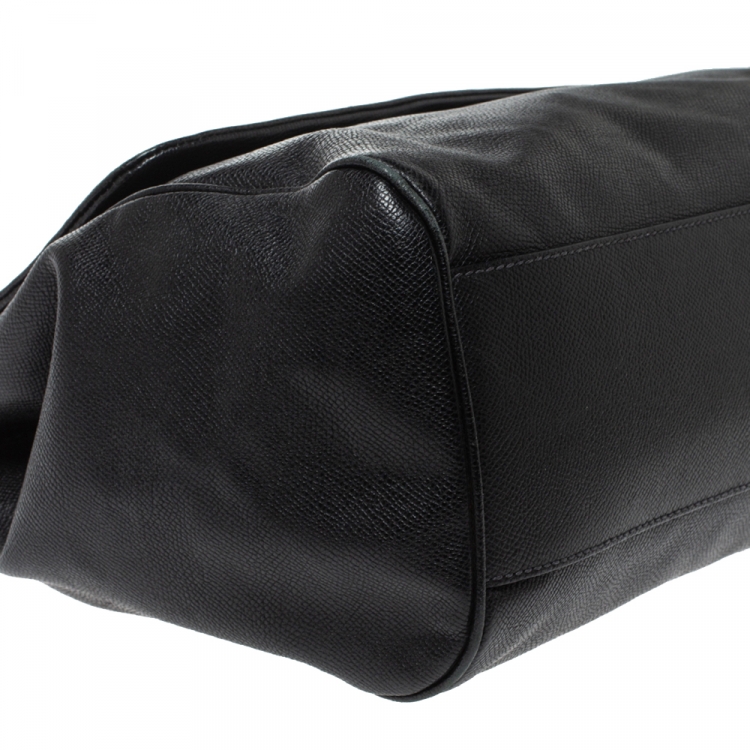 Pre Owned Dolce & Gabbana Black Leather Large Miss Sicily Top Handle Bag