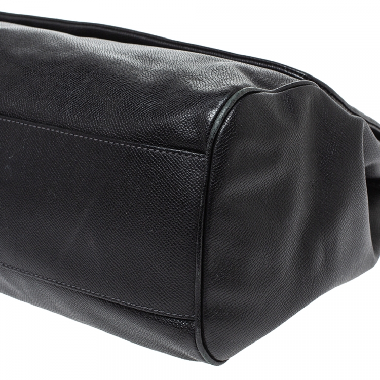Pre Owned Dolce & Gabbana Black Leather Large Miss Sicily Top Handle Bag