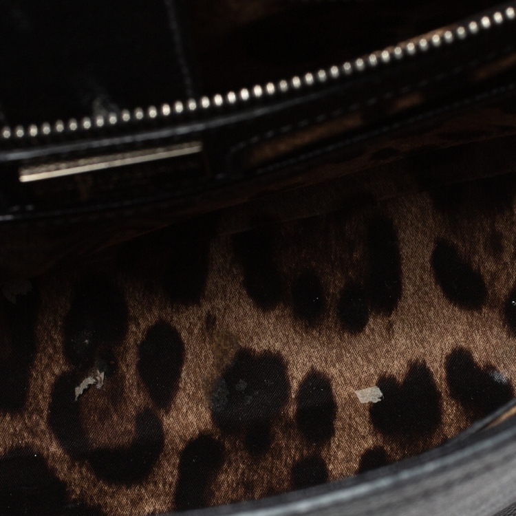 Pre Owned Dolce & Gabbana Black Leather Large Miss Sicily Top Handle Bag