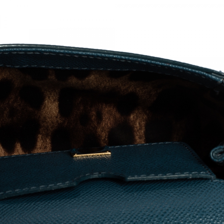 Pre Owned Dolce & Gabbana Blue Leather Mini Miss Sicily Crossbody Bag