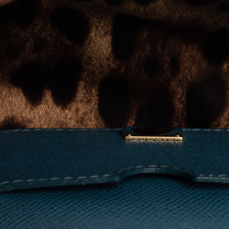 Pre Owned Dolce & Gabbana Blue Leather Mini Miss Sicily Crossbody Bag