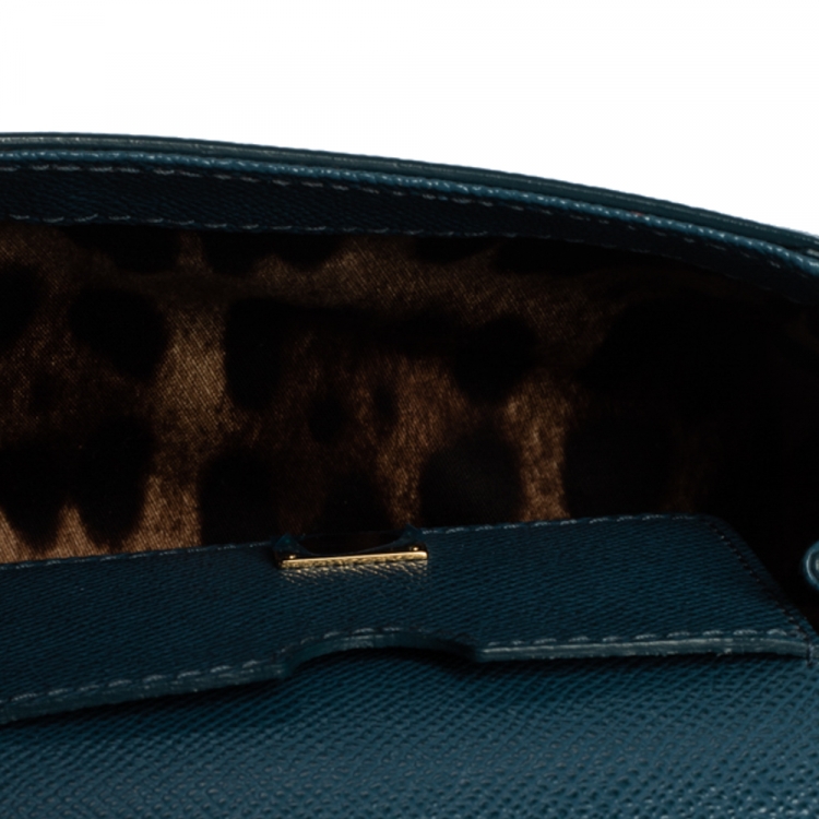 Pre Owned Dolce & Gabbana Blue Leather Mini Miss Sicily Crossbody Bag