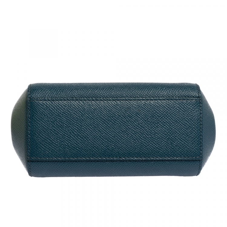Pre Owned Dolce & Gabbana Blue Leather Mini Miss Sicily Crossbody Bag