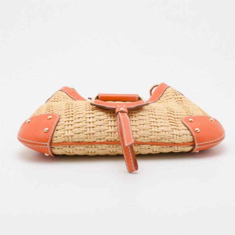 Pre Owned Dolce and Gabbana Woven Hobo with Orange Trim