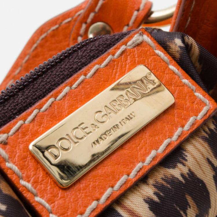 Pre Owned Dolce and Gabbana Woven Hobo with Orange Trim