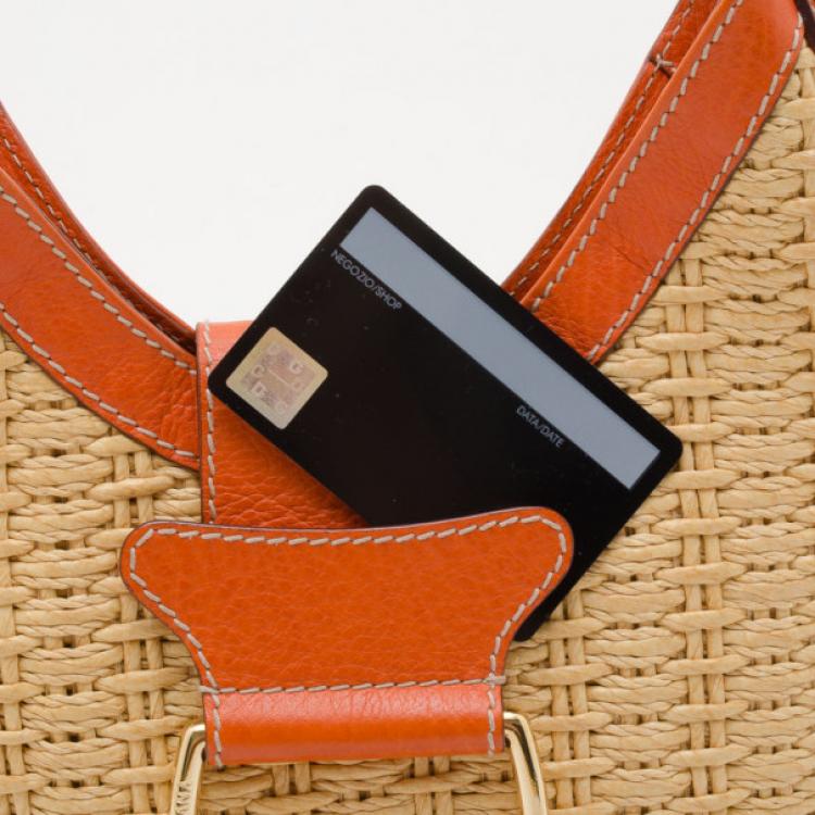 Pre Owned Dolce and Gabbana Woven Hobo with Orange Trim