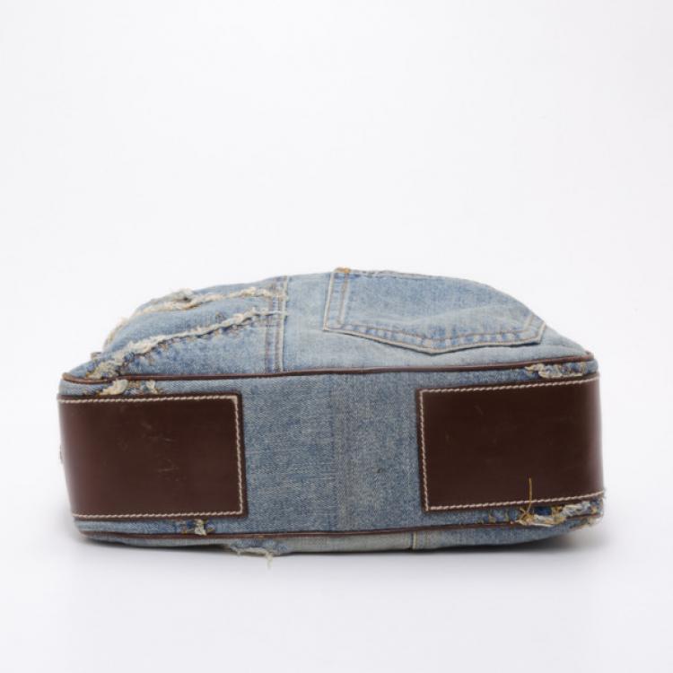 Pre Owned Dolce and Gabbana Distressed Denim Hobo