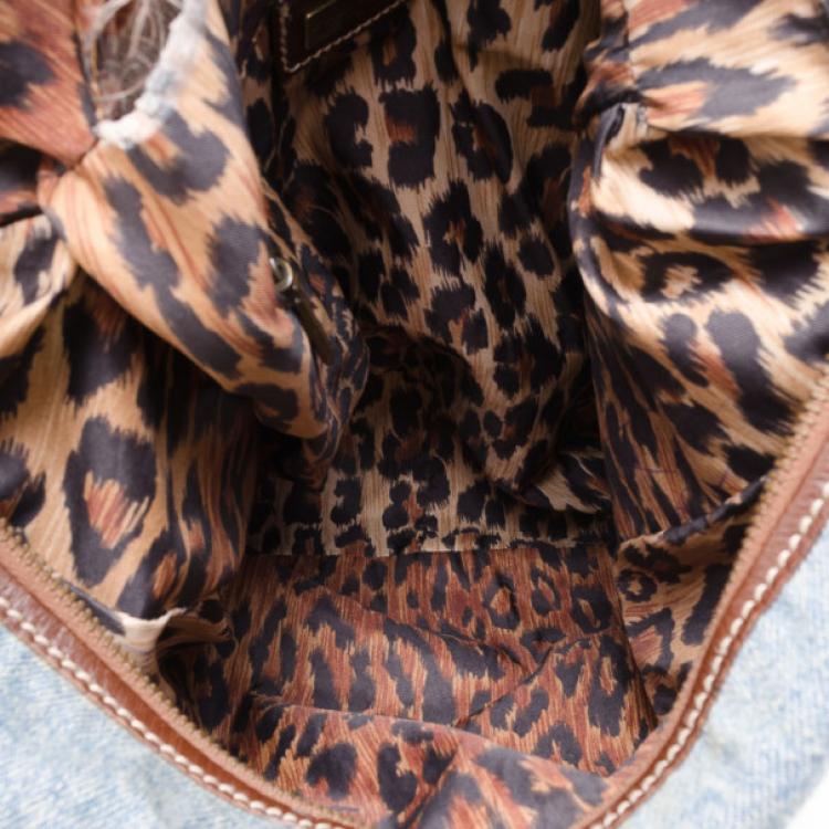 Pre Owned Dolce and Gabbana Distressed Denim Hobo