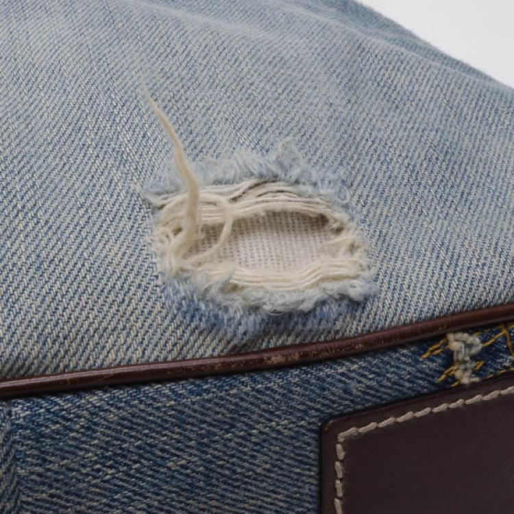 Pre Owned Dolce and Gabbana Distressed Denim Hobo