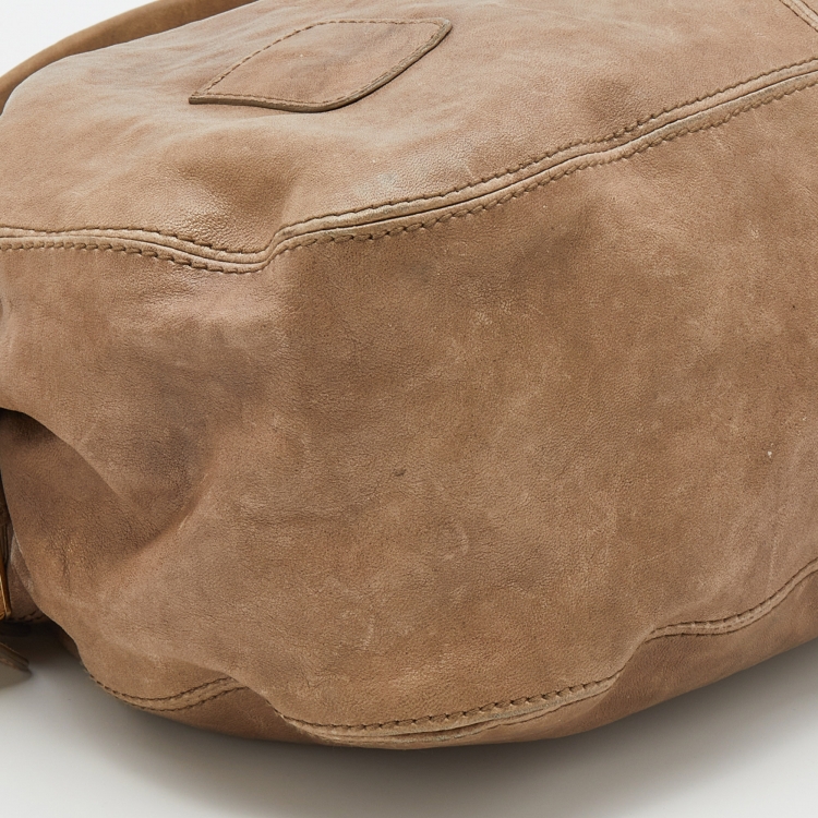 Pre Owned D&G Beige Leather Karen Shoulder Bag