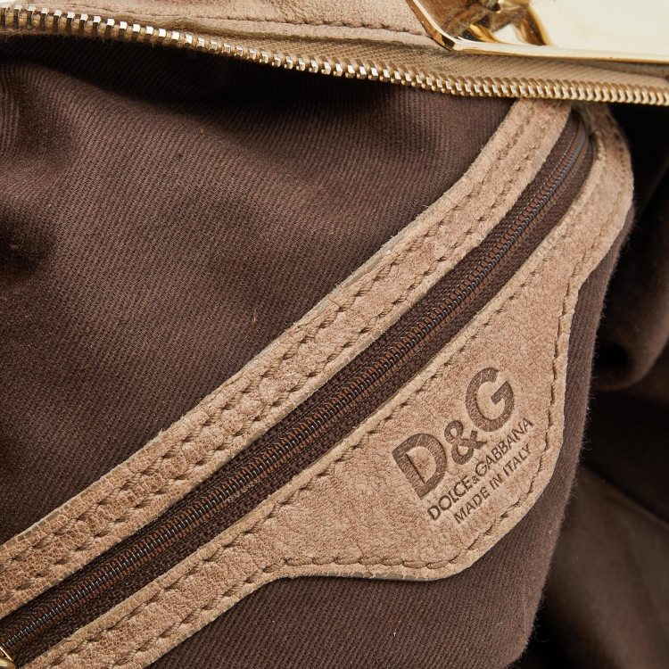 Pre Owned D&G Beige Leather Karen Shoulder Bag