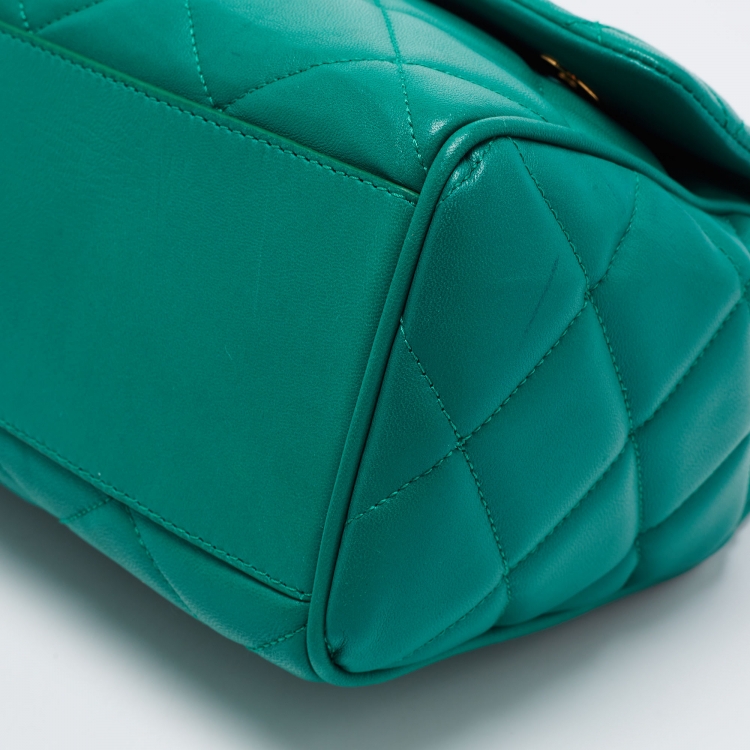 Pre Owned Dolce & Gabbana Green Quilted Leather Miss Kate Shoulder Bag