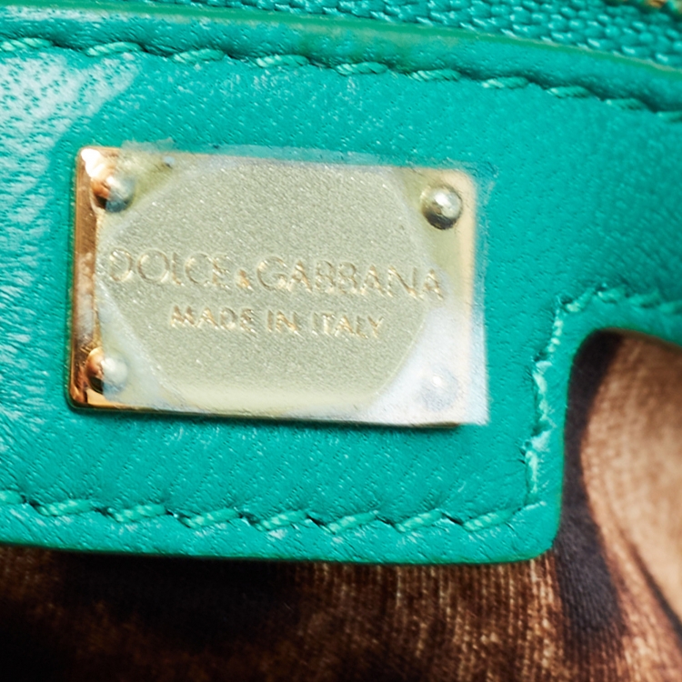 Pre Owned Dolce & Gabbana Green Quilted Leather Miss Kate Shoulder Bag