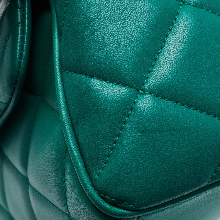 Pre Owned Dolce & Gabbana Green Quilted Leather Miss Kate Shoulder Bag