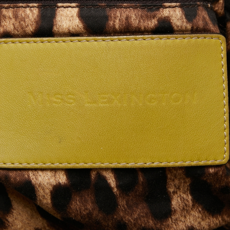 Pre Owned Dolce & Gabbana Green Woven Leather Miss Lexington Hobo