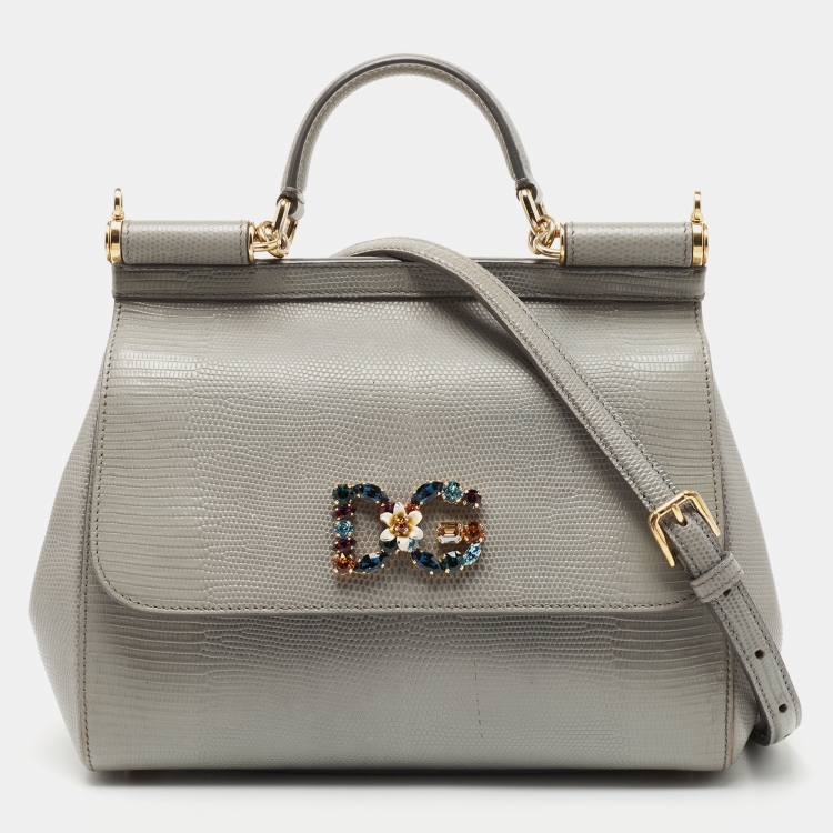 Dolce & Gabbana Sicily Medium Handbag in Gray