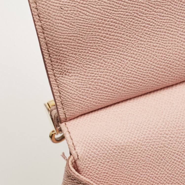 مملوكة مسبقًا Dolce & Gabbana Light Pink Leather Large Miss Sicily Top Handle Bag