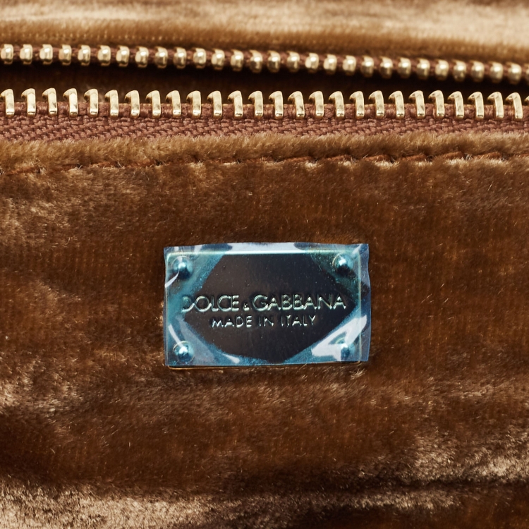 Pre Owned Dolce & Gabbana Multicolor Embroidered and Python Crystal Medium Miss Sicily Top Handle Bag