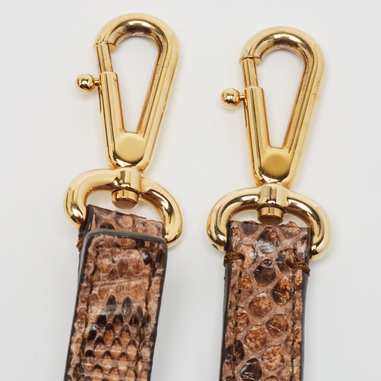 Pre Owned Dolce & Gabbana Multicolor Embroidered and Python Crystal Medium Miss Sicily Top Handle Bag