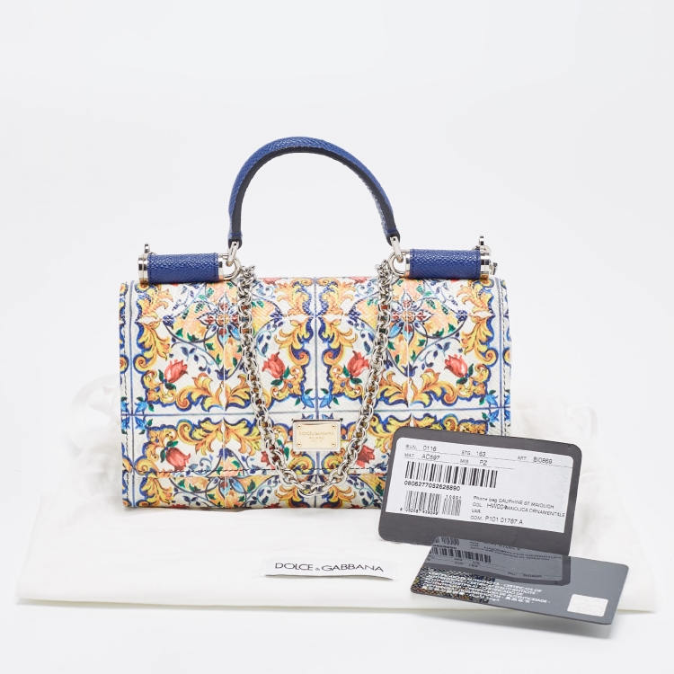Pre Owned Dolce & Gabbana Multicolor Leather Miss Sicily Von Wallet on Chain