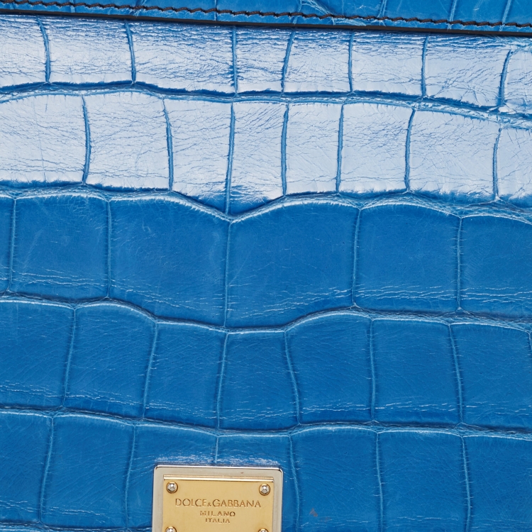 Pre Owned Dolce & Gabbana Multicolor Leather, Croc and Python Medium Miss Sicily Top Handle Bag