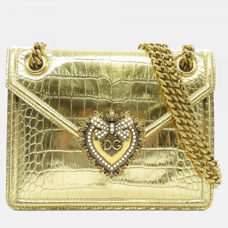 Dolce & Gabbana Gold Mini Devotion Crossbody Bag Dolce & Gabbana | TLC