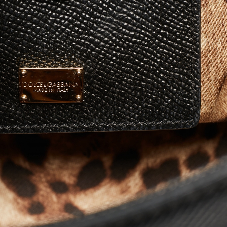 مملوكة مسبقًا Dolce & Gabbana Black Leather Medium Miss Sicily Top Handle Bag