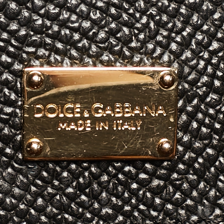 مملوكة مسبقًا Dolce & Gabbana Black Leather Medium Miss Sicily Top Handle Bag