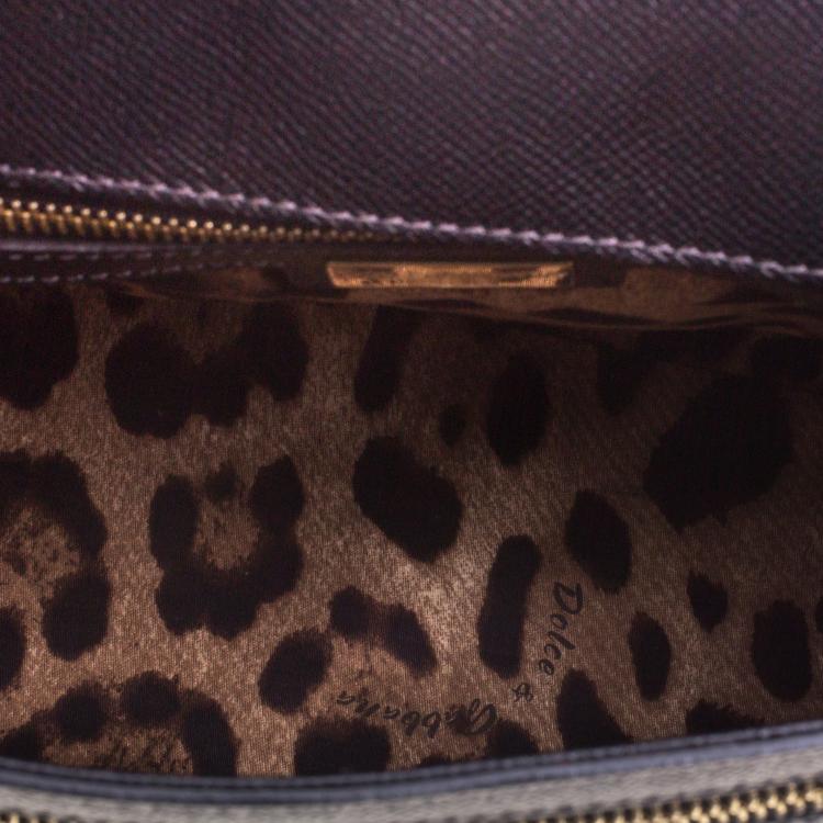 Pre Owned Dolce and Gabbana Black Leather Medium Miss Sicily Tote