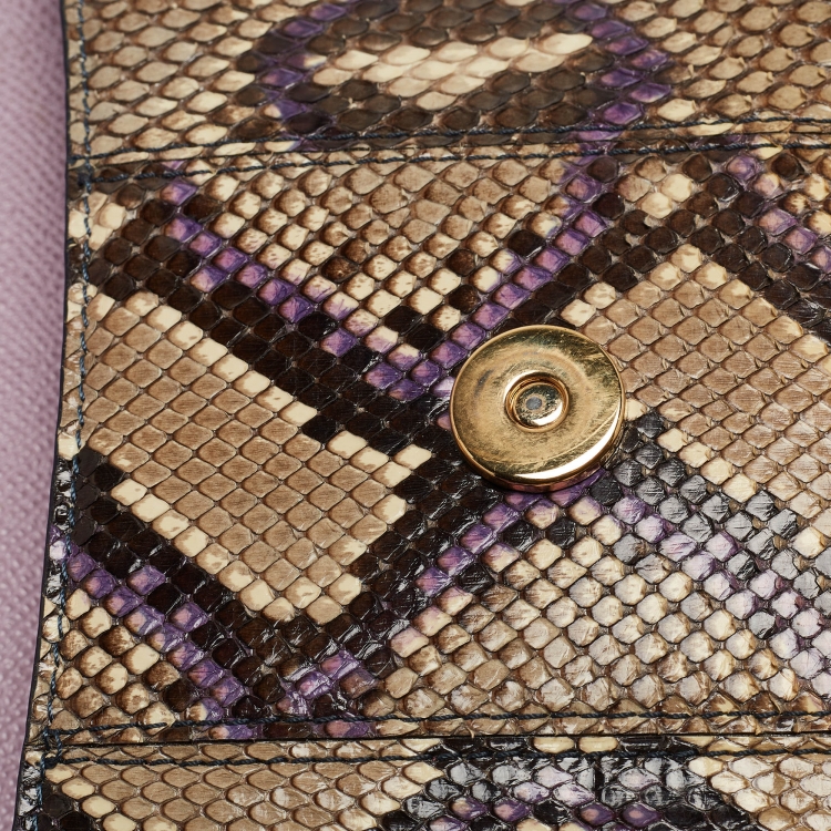 Pre Owned Dolce & Gabbana Multicolor Mixed Exotic and Leather Small Miss Sicily Top Handle Bag
