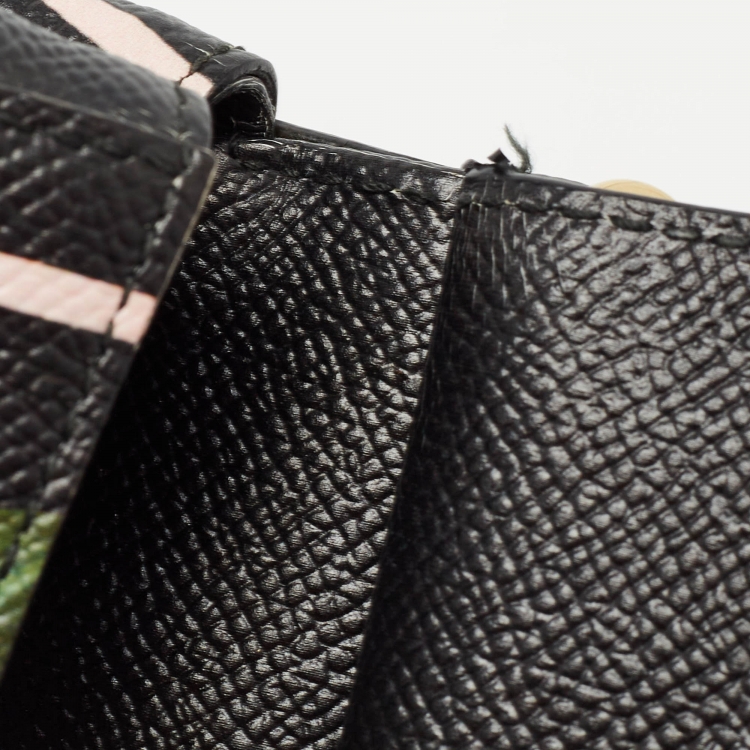 Pre Owned Dolce & Gabbana Black Leather Small Sicily Rose Top Handle Bag