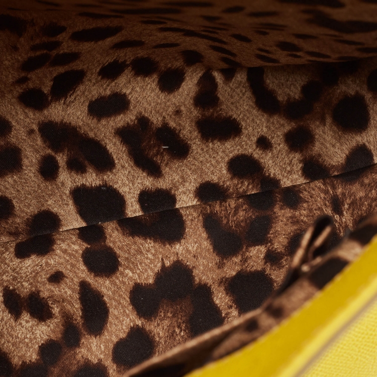 Pre Owned Dolce & Gabbana Yellow Leather Large Miss Sicily Top Handle Bag