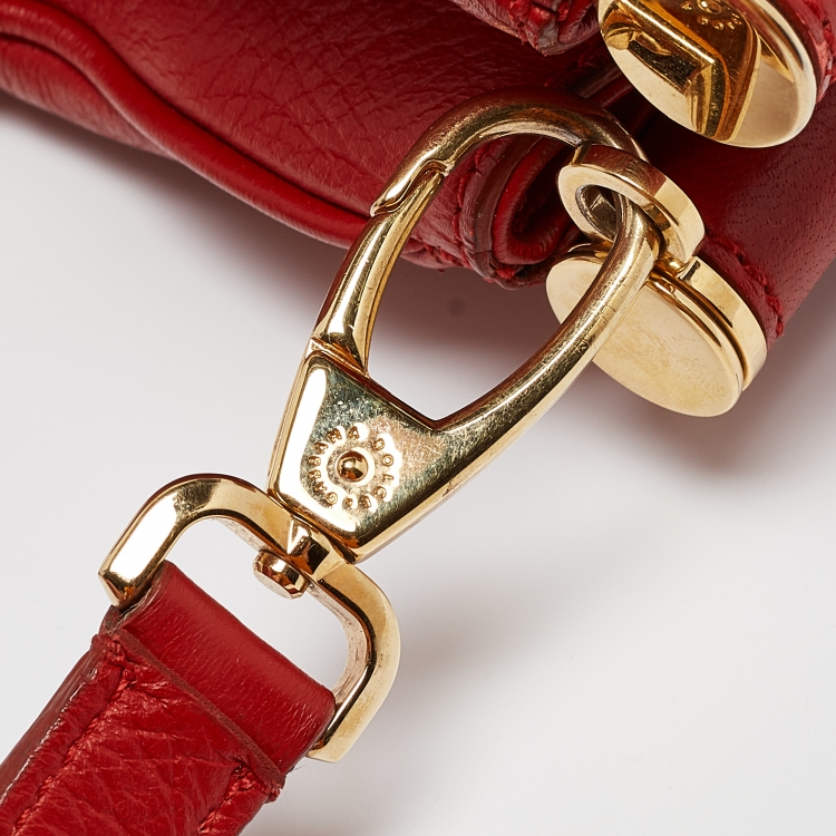 Pre Owned Dolce & Gabbana Red Leather Miss Sicily Tote