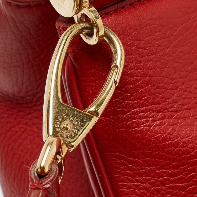 Pre Owned Dolce & Gabbana Red Leather Miss Sicily Tote