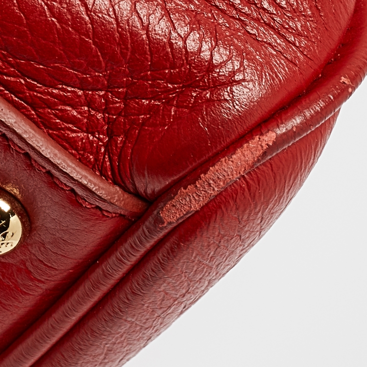 Pre Owned Dolce & Gabbana Red Leather Miss Sicily Tote