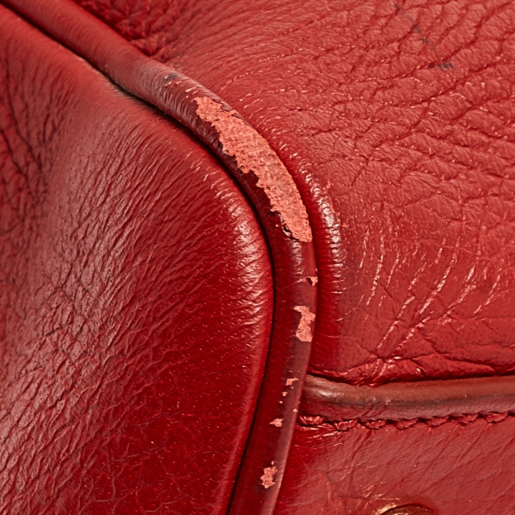 Pre Owned Dolce & Gabbana Red Leather Miss Sicily Tote