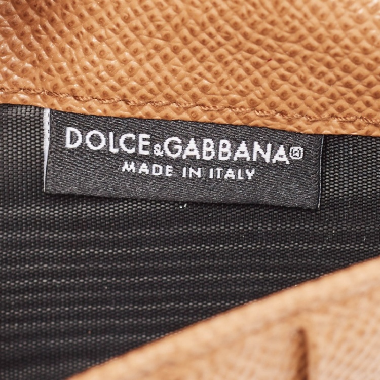 Pre Owned Dolce & Gabbana Brown Leather Miss Sicily Von Wallet on Chain