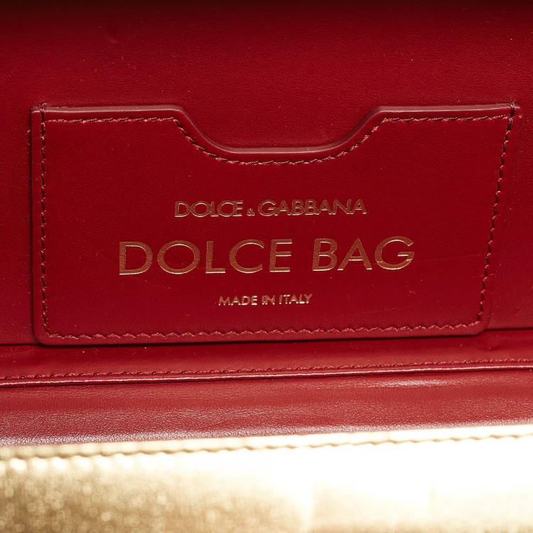 Pre Owned Dolce & Gabbana Gold Leather Cioccolato Dole Box Bag