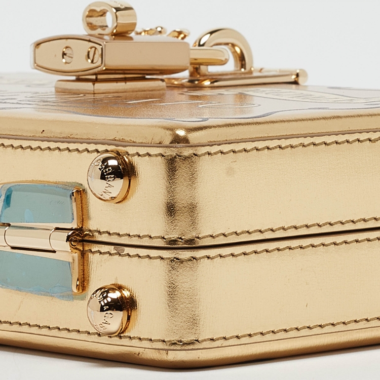 Pre Owned Dolce & Gabbana Gold Leather Cioccolato Dole Box Bag