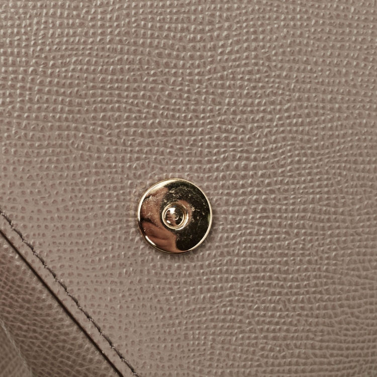 Pre Owned Dolce & Gabbana Grey Leather Small Love Sicily Top Handle Bag