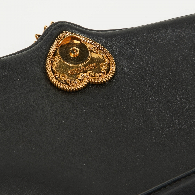 Pre Owned Dolce & Gabbana Black Quilted Nappa Leather Large Devotion Shoulder Bag