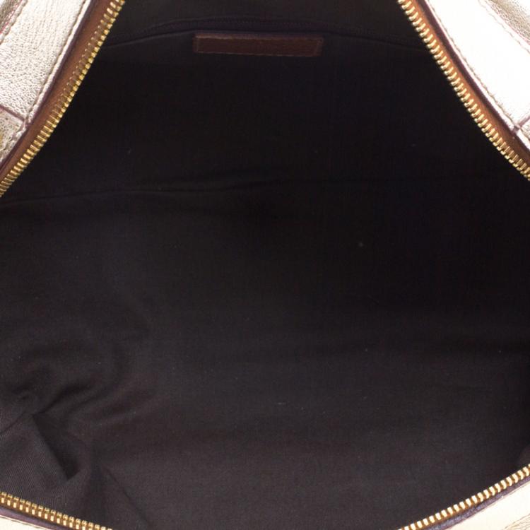 Pre Owned Dolce and Gabbana Silver Leather Miss Easy Way Boston Bag