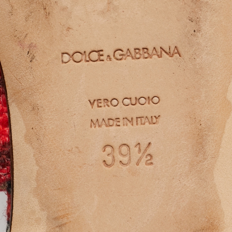 Pre Owned Dolce & Gabbana Multicolor Artistic Print Canvas Slingback Flats Size 39.5