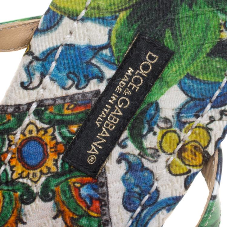 Pre Owned Dolce and Gabbana Two Tone Crystal Embellished Thong Strap Flat Sandals Size 40