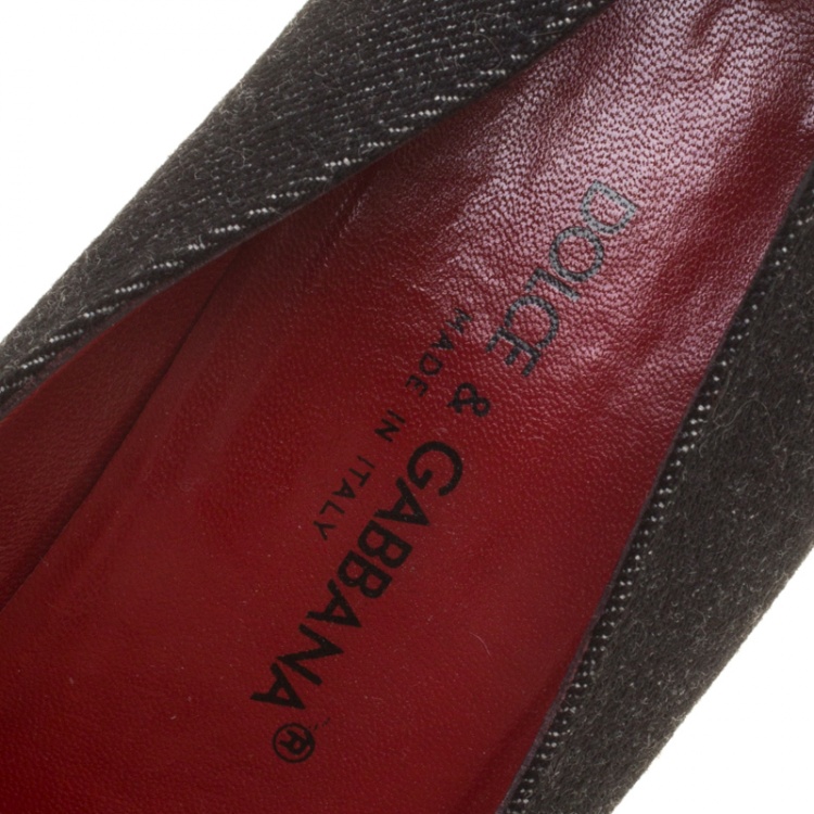 Pre Owned Dolce & Gabbana Black Fabric Block Heel Pumps Size 38