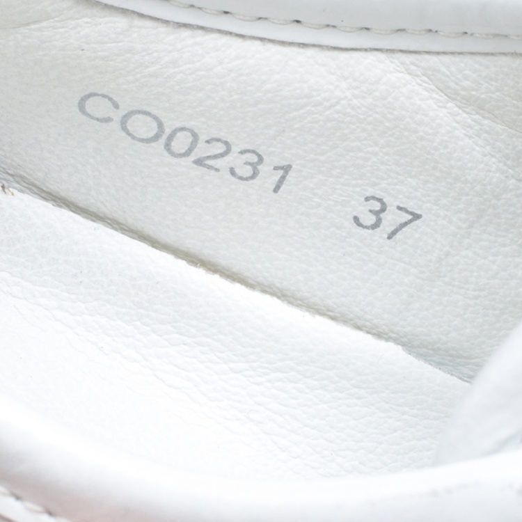Pre Owned Dolce and Gabbana White Leather Sneakers Size 37